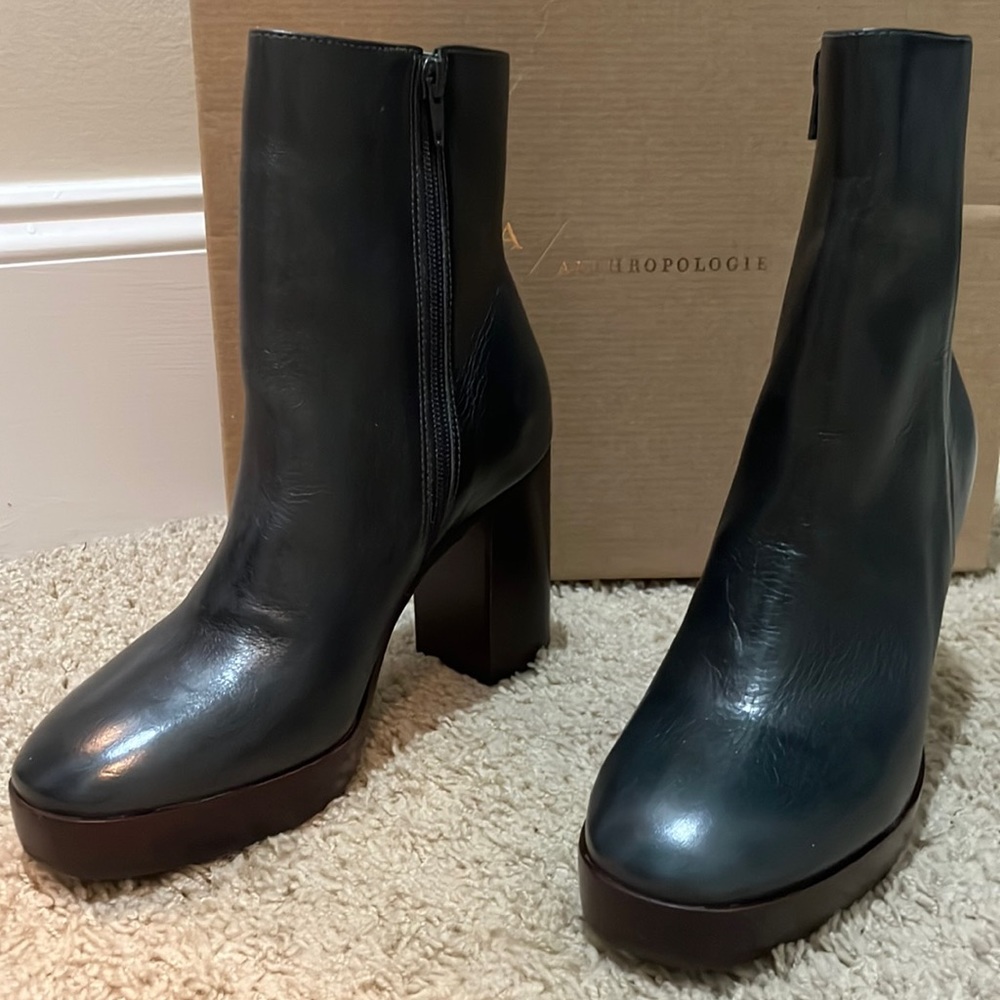 Anthropologie Black Ankle Boots